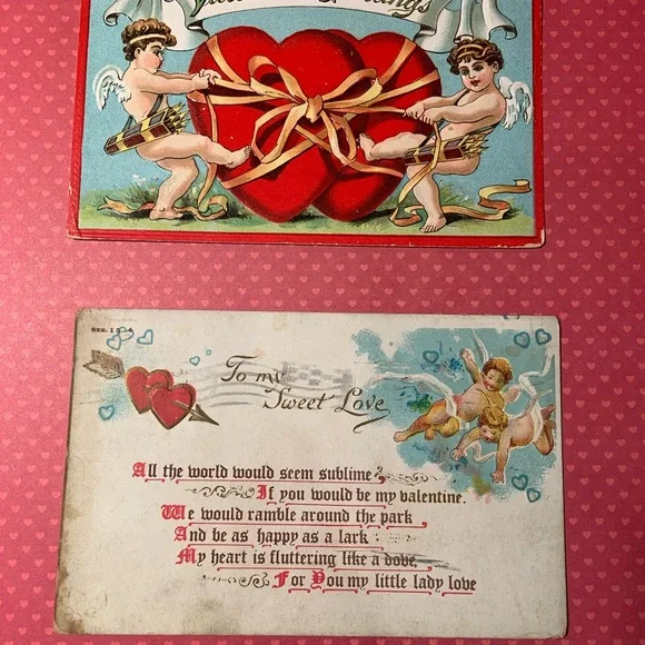 5 Antique Valentine’s Day Postcards - Picture 7 of 9